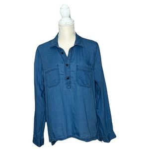 Madewell Indigo Blue Popover Shirt - X-Large